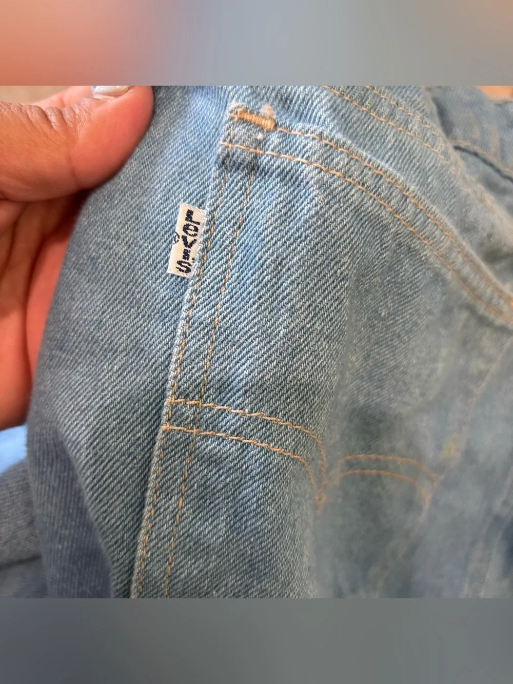 Vintage Levis With a Skosh More Room 34x30 White Tab Label USA Light Wash
